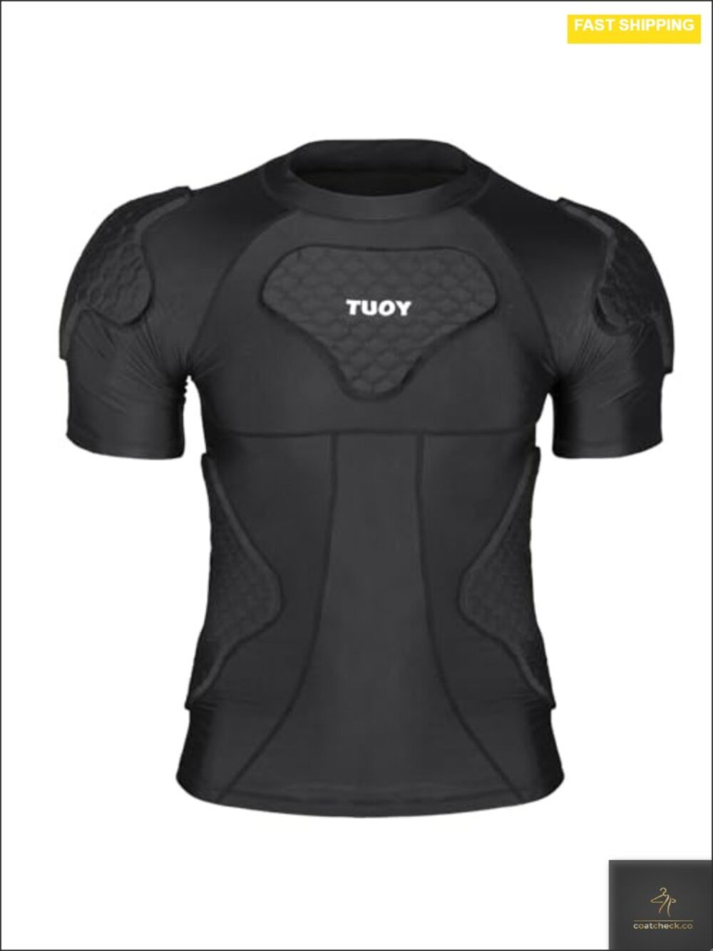 Men's Padded Compression Shirt Football Rib Protector EVA Foam Chest Back Guard